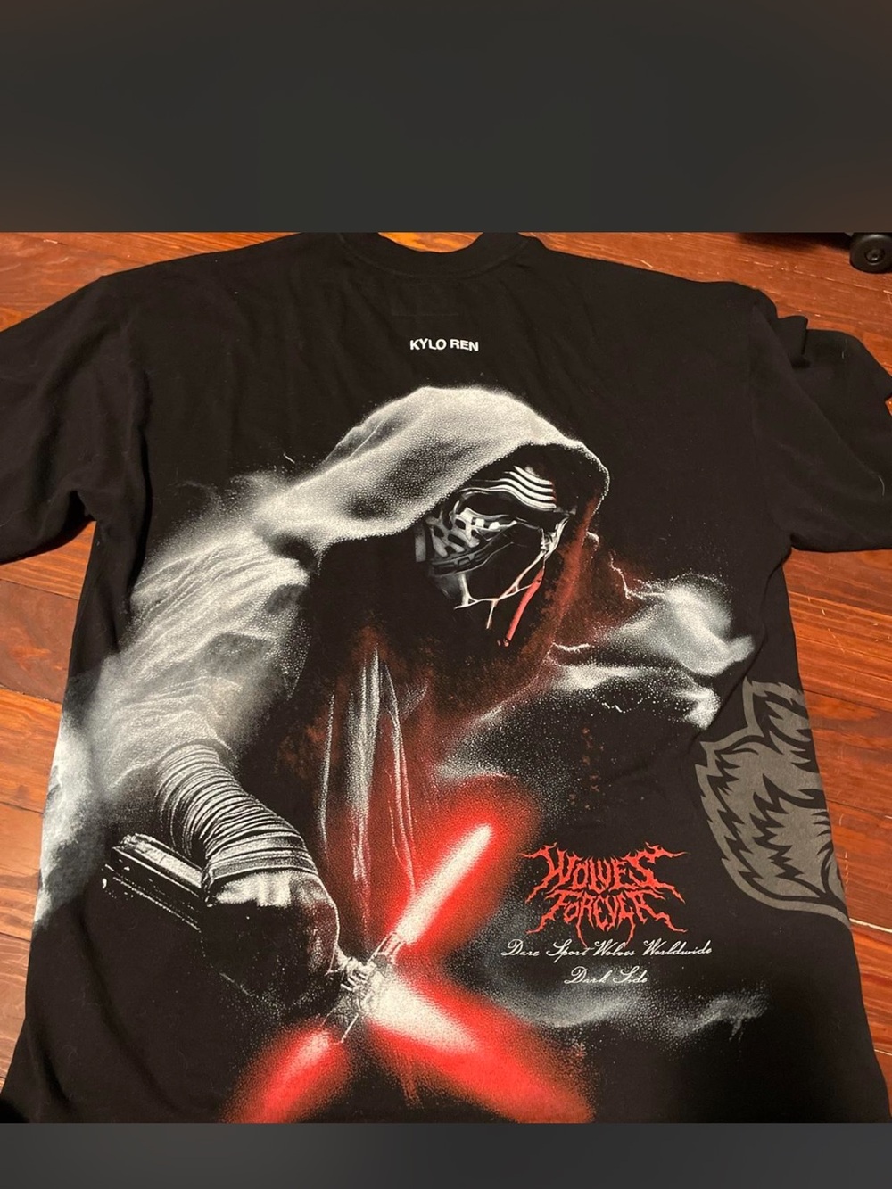 Darc Sport x Star Wars  Black Kylo Ren Graphic Tee with Red Lightsaber